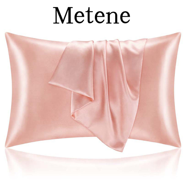 Metene Mulberry Silk Pillowcase for Hair and Skin Standard Size 22"X 28" with Hidden Zipper Soft Breathable Smooth Cooling Pillow Covers for Sleeping